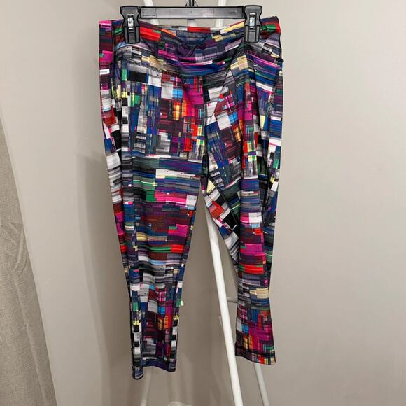 Danskin Now Women’s M Leggings Multicolor Abstract Print Mid Rise - Picture 1 of 3